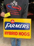 58 Farmers Hybrid Hog Tin Sign