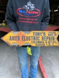 72 Tony's Auto Electric Repair Sign