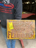 75 Cramer's York Fertilizer Tin Sign