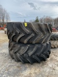 1929 (2) 710/70R38 Tractor Tires on JD Rims