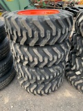 2612 Set of (4) New 10-16.5 Tires on Bobcat Rims