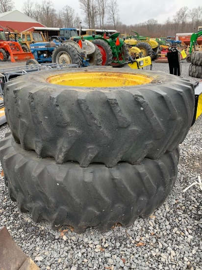 7972 Pair of 20.8-38 Tires on JD Rims