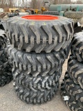 5781 Set of (4) 12-16.5 Tires on Bobcat Rims