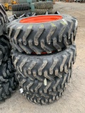 9012 Set of (4) 10-16.5 Tires on Bobcat Rims