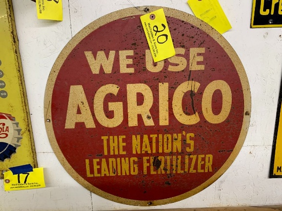 20 Round Agrico Fertilizer Sign