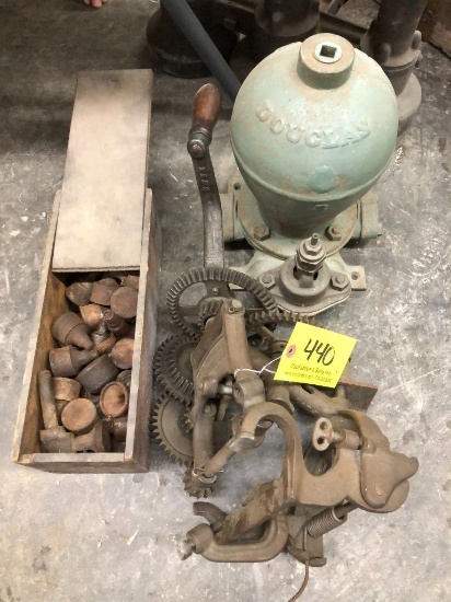 440 Grease Cups, Knife Grinder, Douglas Water Pump