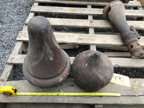 490 (2) Antique Cast Iron Decorative Post Toppers