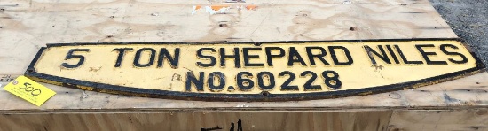 500 Case Iron Shepard Niles Name Plate