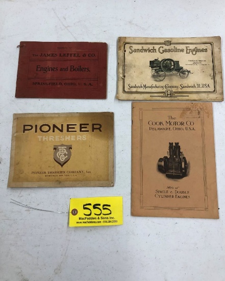 555 (4) Pieces of Original Engine Literature