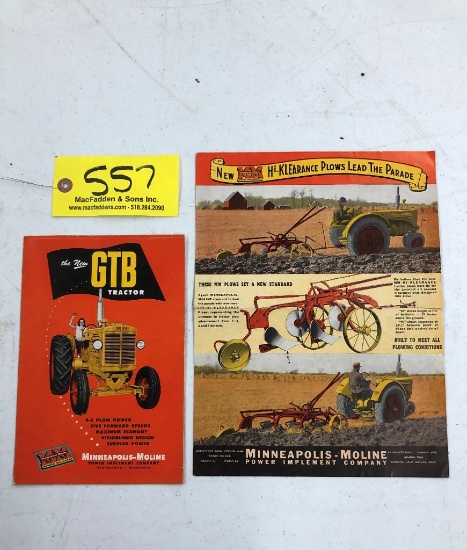 557 (2) Pieces of Minneapolis-Moline Literature