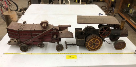 581 Hand Built Russel Model Steam Engine with Threshing Machine