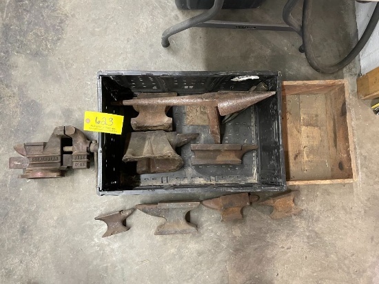 623 Columbian Vise, (7) Small Anvils, (2) Hardies