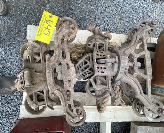 645 Set of Cover Leaf & Myers Hay Trolleys