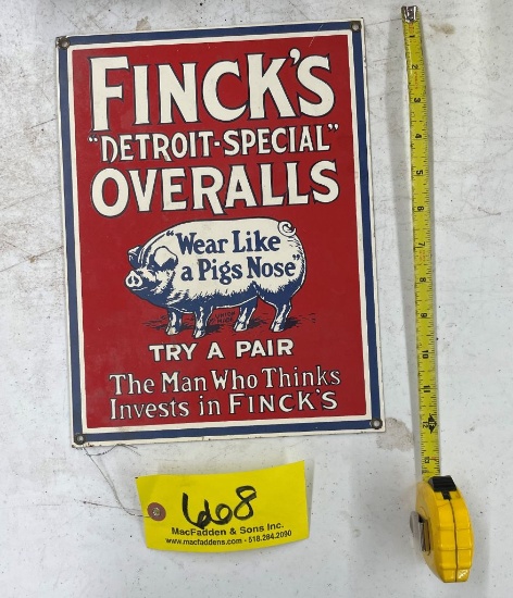 668 Finck's Detroit-Special Overalls Sign