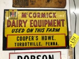 134 McCormick Dairy Equipment Sign