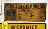 135 Burrell Cow Milkers Sign