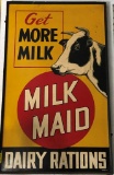 166 Milk Maid Dairy Rations Sign