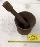 595 Large Cast Iron Mortar & Pestle