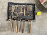 624 Box of Antique Hammers & Body Tools