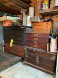 61 (5) Wooden Machinists Cabinets with All Contents