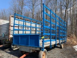 3953 Blue 8x18 Hay Wagon