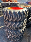 8118 Set of (4) New 10-16.5 Tires on Bobcat Rims