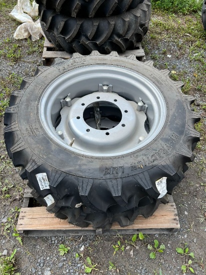 7869 Pair of New 9.5-24 MFWD Tires on Rims