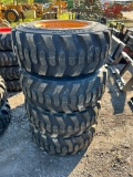 1 Set of (4) New 12-16.5 Tires on Case Rims