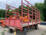 7725 Red Steel Hay Wagon