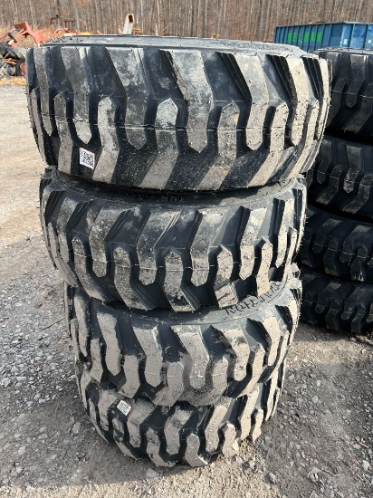 1 Set of (4) New 12-16.5 Tires on Bobcat Rims