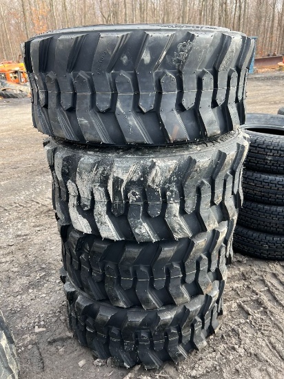 4 Set of (4) New 12-16.5 Skid Steer Tires