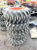 1 Set of (4) New 12-16.5 Tires on Bobcat Rims