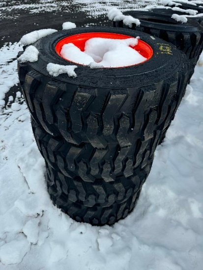 101 Set of (4) New 12-16.5 Tires on Wheels for Bobcat