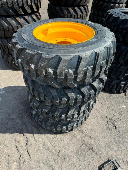 1007 Set of (4) New 10-16.5 Tires on Wheels for NH/JD/CAT