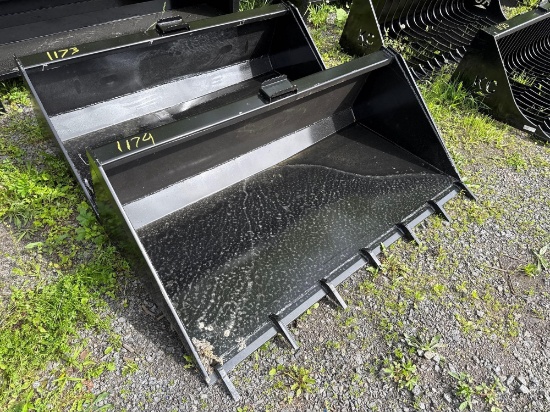 1174 66" Skid Steer Bucket with Teeth