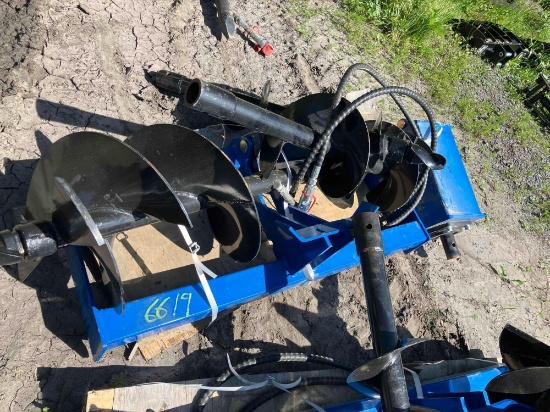 6619 New Hydraulic Skid Steer Auger with 3 Bits