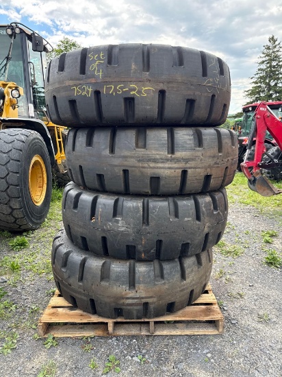 7524 Set of (4) 17.5-25 Wheel Loader Tires with Tubes