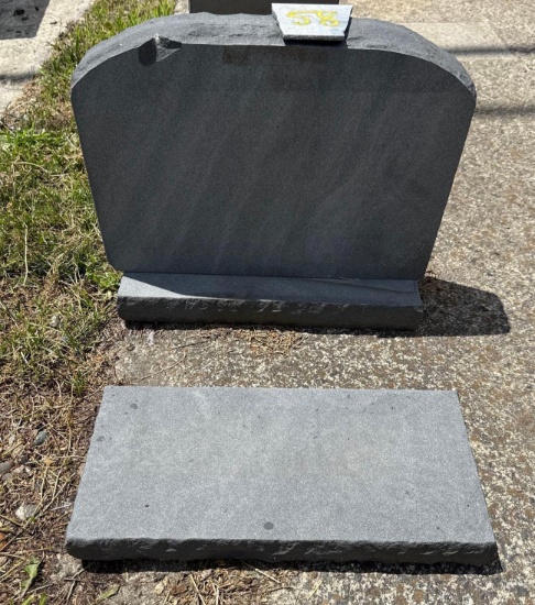 58 17"w x 14"h Bluestone Pet Headstone w/2 Bases