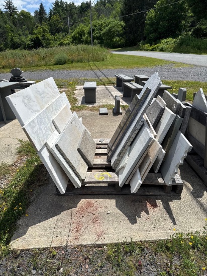 67 Pallet of Marble and Bluestone Pieces- One Money