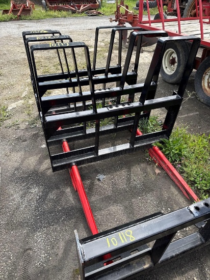 10120 New Kivel Dual Prong Bale Spear Attachment with Backframe