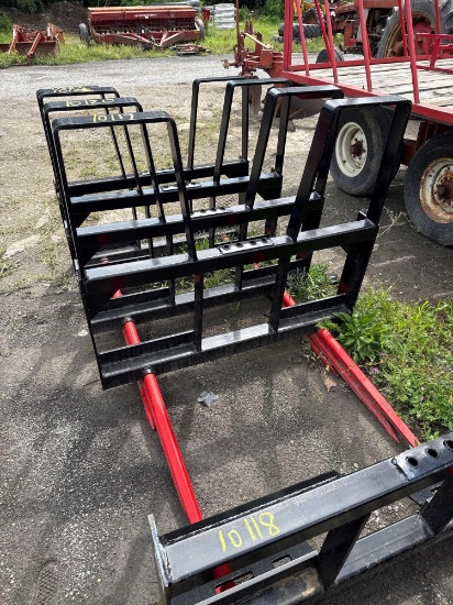 10121 New Kivel Dual Prong Bale Spear Attachment with Backframe