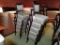 (10) Dining chairs - wood frame - padded back & seat