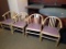 (4) Visitor chairs - wood frame - padded vinyl seat