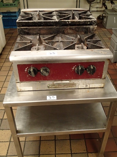 Southbend 4-burner benchto range w/equipment stand