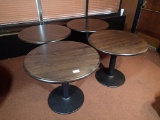 (4) Tables - 36in dia. Wood tops