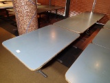 (3) Tables - blue laminate tops - 54in x 36in