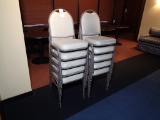 (10) Stacking chairs - metal frame - padded vinyl back & seat
