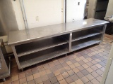 Stainless work table 120in L x 30in D x 36in H - w/undershelves