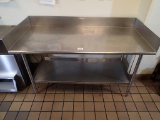 Stainless work table w/backsplash - 66in x 30in top