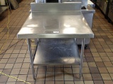 Stainless work table w/backsplash - 36in x 38in top